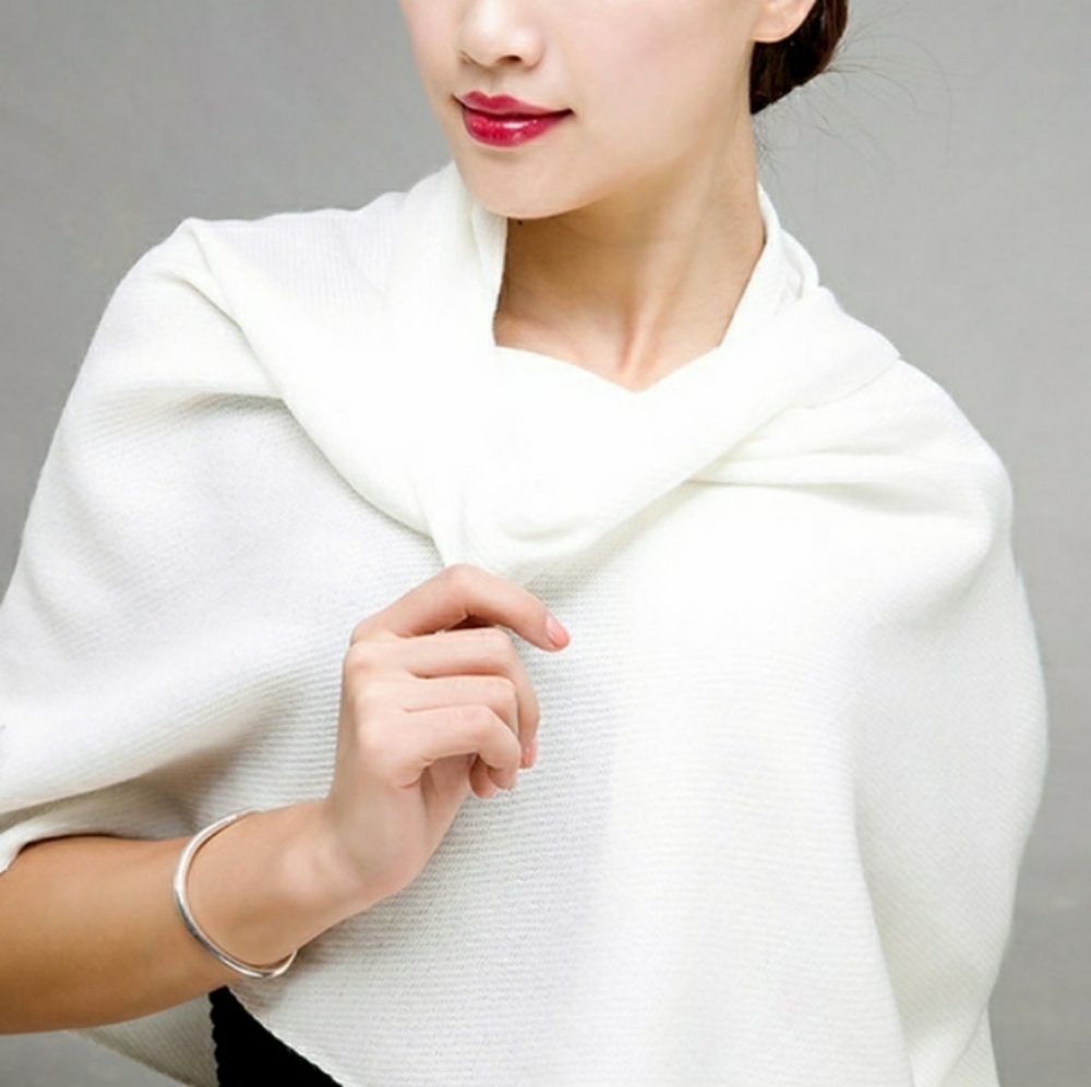 New White Chiffon Scarf Shawl Wrap
